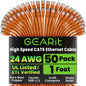 GEARit Cat6 Patch Cables Cat 6 Ethernet Cable 2 ft 50-Pack Black
