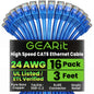 GEARit Cat6 Patch Cables Cat 6 Ethernet Cable 3 ft 16-Pack Black