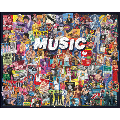 White Mountain 1000 Piece Jigsaw Puzzle Rock Pop Legends Collage, Music