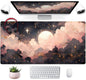 Anime Crow Kawaii Desk Mat Cute Retro Floral Mouse Pad Gaming Desk Pad XXL Large Desk Matt for Desktop Computer Mousepad, Laptop Keyboard Mouse Mat Office Decor Accessories for Women, 31.5x15.75 in