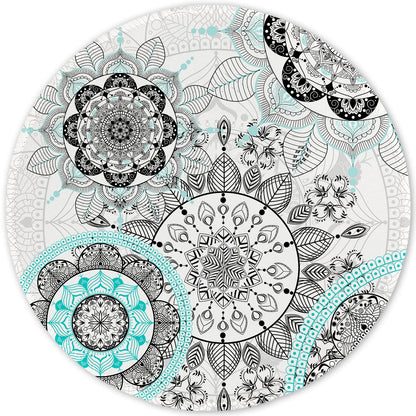 ITNRSIIET Round Mouse Pad with Stitched Edge Premium-Textured Waterproof Non-Slip Rubber Base Desktop Protection Mat Diameter 8.7 inches, Rose Gold Marbling