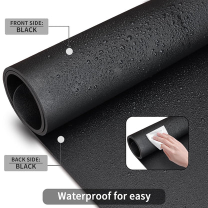 KINGFOM Desk Pad Office Desktop Protecter, PU Leather Desk Mat Blotters Organizer with Comfortable Writing Surface (47.2" x 23.6", Black)