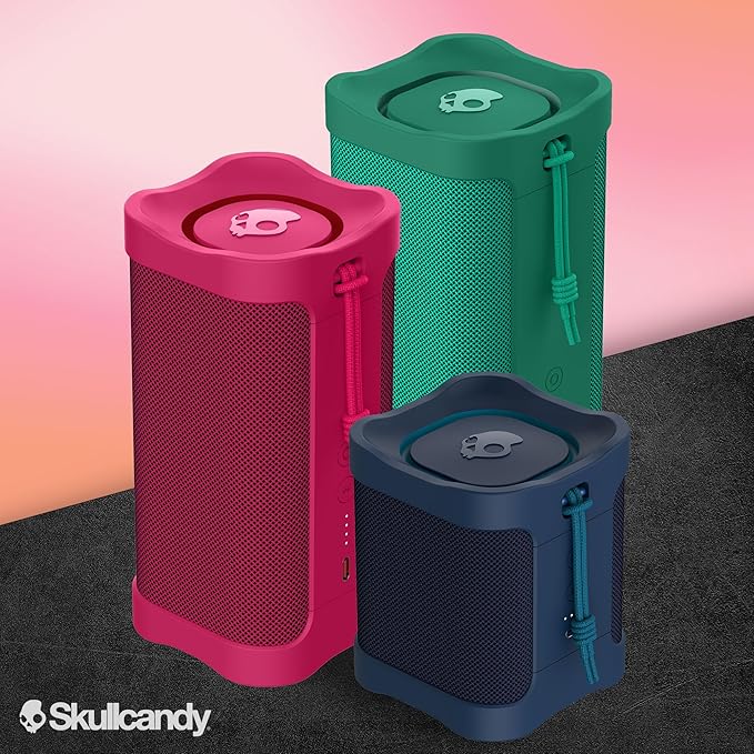 Skullcandy Terrain XL Wireless Bluetooth Speaker - IPX7 Waterproof Portable Speaker, 18 Hour Battery, Nylon Wrist Wrap, True Wireless Stereo (Green)