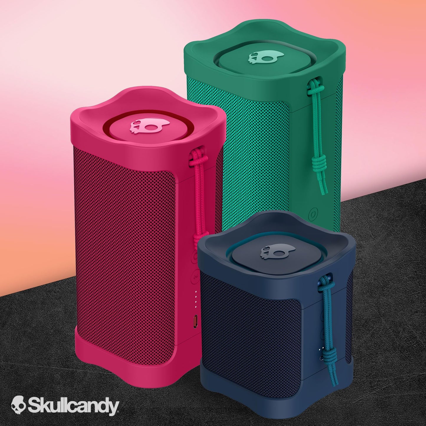 Lifeworks Skullcandy Terrain XL Wireless Bluetooth Speaker - IPX7 Waterproof Portable Speaker, 18 Hour Battery, Nylon Wrist Wrap, True Wireless Stereo (Green)