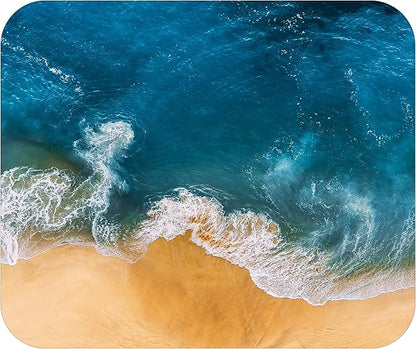 Coastal Shoreline Waves Sandy Beach Theme Mouse Pad Mat Mousepad for Desk Computer Laptop PC Gaming Home or Office Gift (Waves MP38)