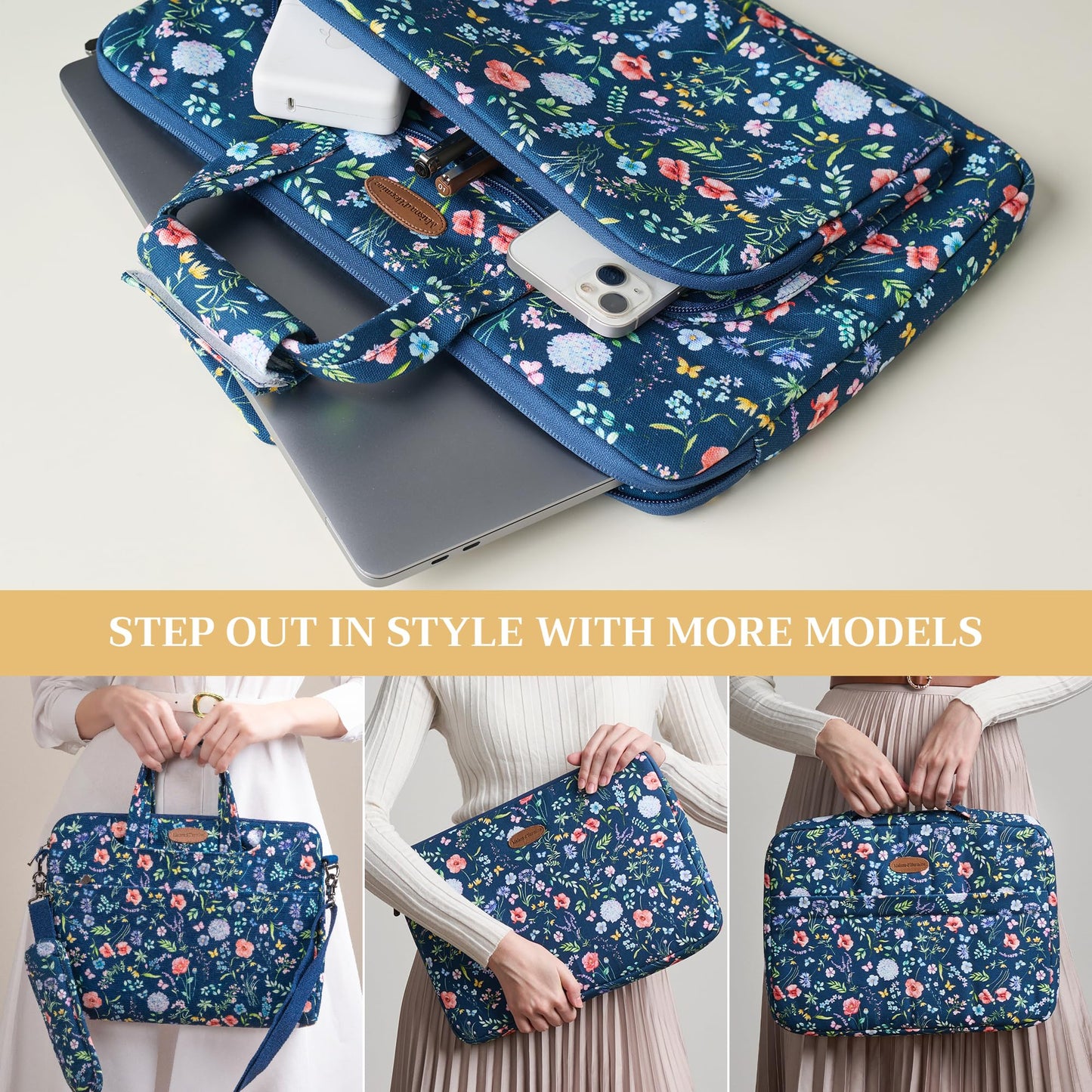 Maison d' Hermine Laptop Bag with Front Pocket Upto 15.5 inch Laptop Tablet
