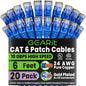 GEARit Cat6 Patch Cables Cat 6 Ethernet Cable 1 ft 20-Pack Purple
