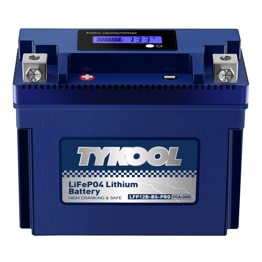TYKOOL LFP12B-BS-PRO Lithium Battery, Replaces YT12B-BS YT12B-4, 360CCA 6Ah Fits for Motorcycle Scooter ATV, Compatible with Ducati Superbike Monster Multistrada Yamaha R1 FZ6 Kawasaki ZX10R, [+ -]