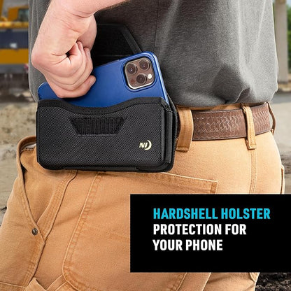Nite Ize Clip Case Hardshell Universal Rugged Holster - Holster for Men's & Women's Belts - Utility Belt Pouch - Phone Accessories - Cell Phone Pouch - XX-Large, Black
