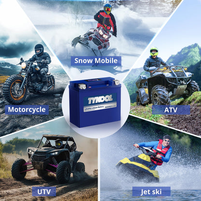 TYKOOL LFP20-BS-PRO Lithium Battery, Replaces YTX20-BS YTX20H-BS GYZ20H, 650CCA 12Ah fits for Indian Chief Scout Arctic Cat Alterra ZR 8000 Yamaha SR Viper Moto Guzzi California, Digital Readout [+ -]