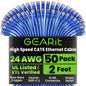 GEARit Cat6 Patch Cables Cat 6 Ethernet Cable 2 ft 50-Pack Black