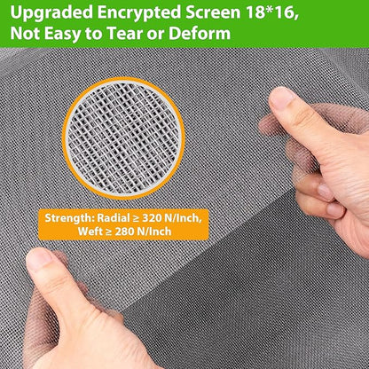Replacement Window Screens, 59X106 Inch Durable Window Screen Mesh for Patio Porch Door Windows, DIY Adjustable Fiberglass Screen Repair Kit Sliding Net Roll Pet, Gray by Ouskr