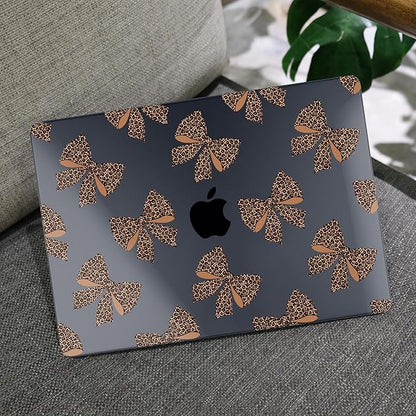 MEEgoodo Case for MacBook Pro 13 inch Case 2022 2021 2020 New A2338 M2/M1 A2251 A2289, Laptop Hard Shell with Keyboard & Camera Cover Compatible with 13 inch MacBook Pro, Leopard Print Bows