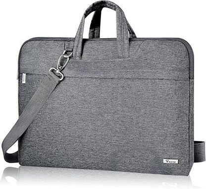 Voova Laptop Bag 13 14 Inch, Waterproof Computer Sleeve Carrying Case with Shoulder Straps & Handle Compatible with Macbook Air 13 M2/M3/M4, MacBook Pro 13/14, HP Dell Lenovo Chromebook 14, Grey