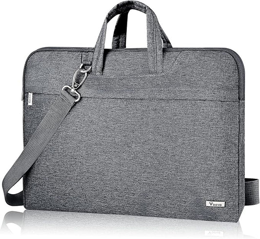 Voova Laptop Bag 13 14 Inch, Waterproof Computer Sleeve Carrying Case with Shoulder Straps & Handle Compatible with Macbook Air 13 M2/M3/M4, MacBook Pro 13/14, HP Dell Lenovo Chromebook 14, Grey