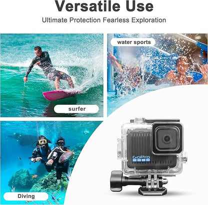 OKFUN Waterproof Diving Protective Case for Go Pro Hero 4K,196FT/60M Underwater Dive Durable Housing for Snorkeling,Surfing&Extreme Sports Hero4K 2024 Action Camera Accessories