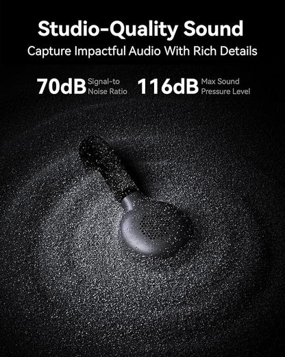 Hollyland Lark M2S Wireless Microphone with USB-C Plug for iPhone 15/16 and Android, Titanium Clip, Plug-and-Play, Noise Cancelling, 300m Range, 27H Battery Life for Vlogging, YouTube