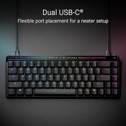 ROG Falchion Ace HFX 65% Hall Effect Gaming Keyboard – HE Magnetic Switches, Rapid Trigger, 8000 Hz Polling, Three-Layer Dampening Foam, Touch Panel, Protective Cover