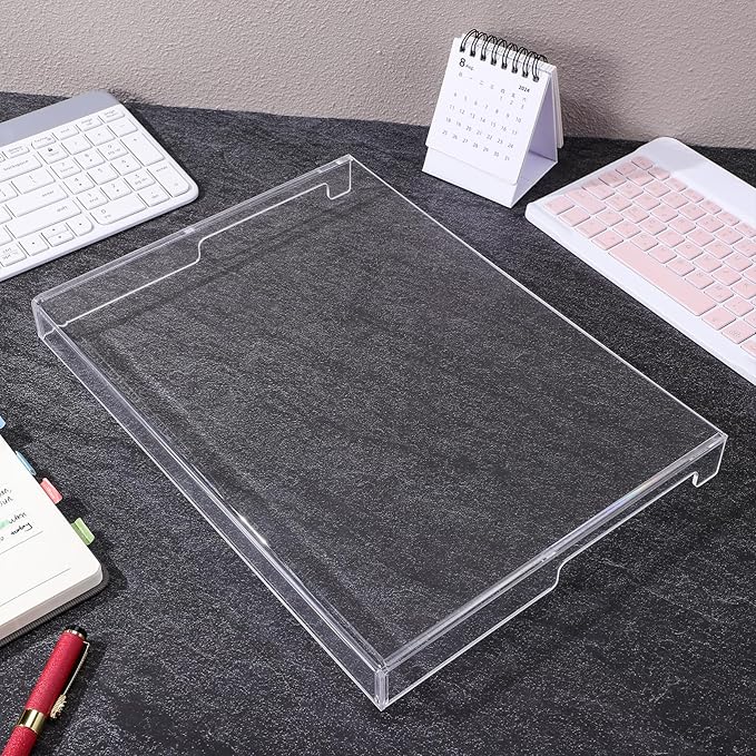 NOLITOY Acrylic Keyboard Cover, Clear Protector, PC Desk Stand for Keyboard Storage Acrylic Monitor Stand Riser and
