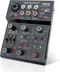 Pyle 3-Channel Professional Wireless DJ Audio Mixer - Bluetooth 5.0 - USB Interface - XLR+6.35mm Mic/Line/Guitar Input - 3.5mm Mic Input - RCA - AUX - Headphone Jack - +48V Phantom Power - PAD33MXUBT