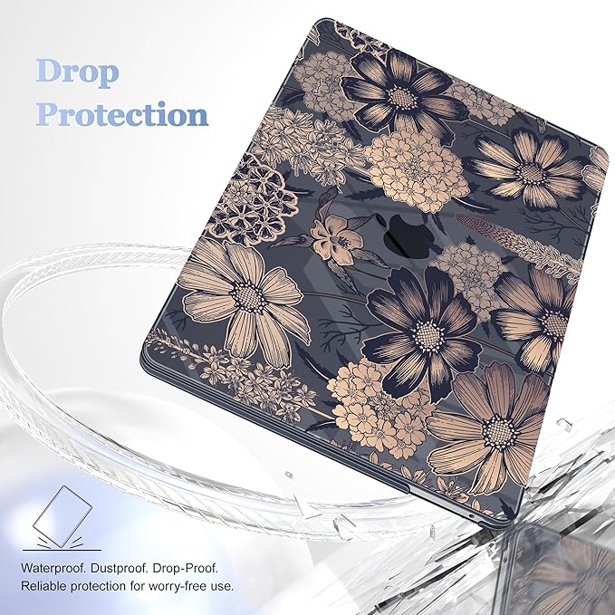 Case for MacBook Pro 13 inch with/Without Touch Bar (2016-2022, M2 A2338 M1 A2289 A2251 A2159 A1989 A1706 A1708), Hard Shell + Keyboard Cover + Dust Plug - Spring Floral