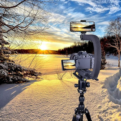 3-Shoe DSLR/Mirrorless/Action Camera Camcorder Phone Stabilizer Expansion Cage Mount Moviemaking Holder Rig YouTube Tiktok Vlogging Video Kit Compatible with GoPro Canon Nikon Sony iPhone Android