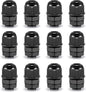 QILIPSU 12pcs 1/4" NPT Cable Gland Waterproof IP68 Nylon Cable Pass Through Cord Grip Connector Strain Relief Wire Grommet