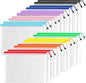 SUNEE Plastic Mesh Zipper Pouch 11x16 in (6 Colors, 18 Packs),Extra Large Water-Resistant Zip Bag for School Office Supplies, Puzzles & Games Organizing Storage