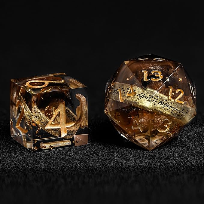 D6 Dice Set – 10× Six-Sided Resin Dice with Themed Designs – 16mm Tabletop for Wargames, RPGs, MTG, and Board Games