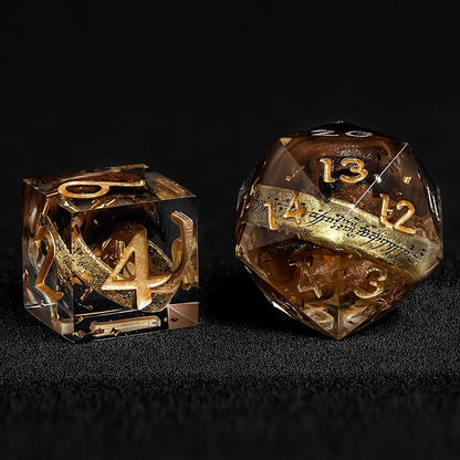 D6 Dice Set – 10× Six-Sided Resin Dice with Themed Designs – 16mm Tabletop for Wargames, RPGs, MTG, and Board Games