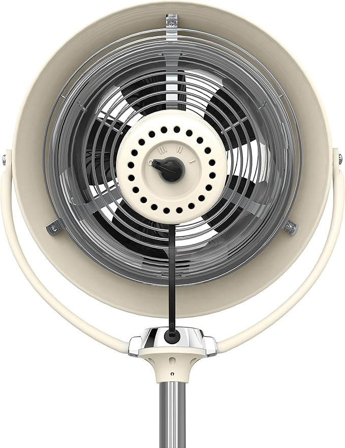 Vornado VFAN™ Sr. Pedestal Vintage Fan Retro Metal Standing Air Circulator for Cooling & Décor 3 Speeds, Adjustable Tilt Vintage White