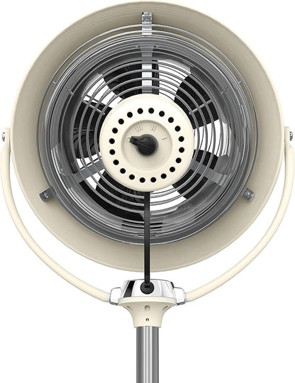 Vornado VFAN™ Sr. Pedestal Vintage Fan Retro Metal Standing Air Circulator for Cooling & Décor 3 Speeds, Adjustable Tilt Vintage White