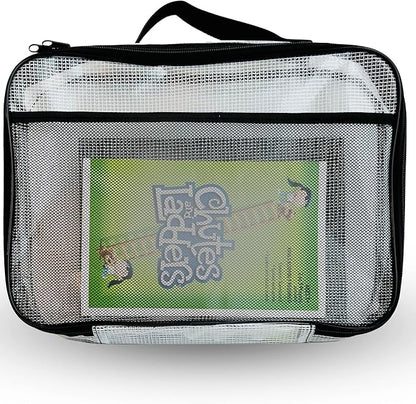 4PC Large Mesh Storage Bag for Board Games, Puzzles, Toys, Supplies, Zippered Bags for Organization Compatible with Legos and Doll Storage (4pc Mesh Bags)
