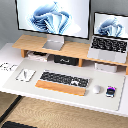 Aothia Leather Desk Pad Protector, Mouse Pad, Office Desk Mat, Non-Slip PU Leather Desk Blotter, Laptop Desk Pad, Waterproof Desk Writing Pad for Office and Home (Off-White,31.5" x 15.7")