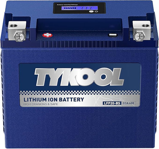 YTX20-BS/YTX20H-BS/GYZ20H Lithium LiFePO4 Motorcycle Battery, 600CCA,12Ah,Built in BMS, Powersports Battery,for ATV,UTV,Jet Ski,PWC,Snow mobile and Generator