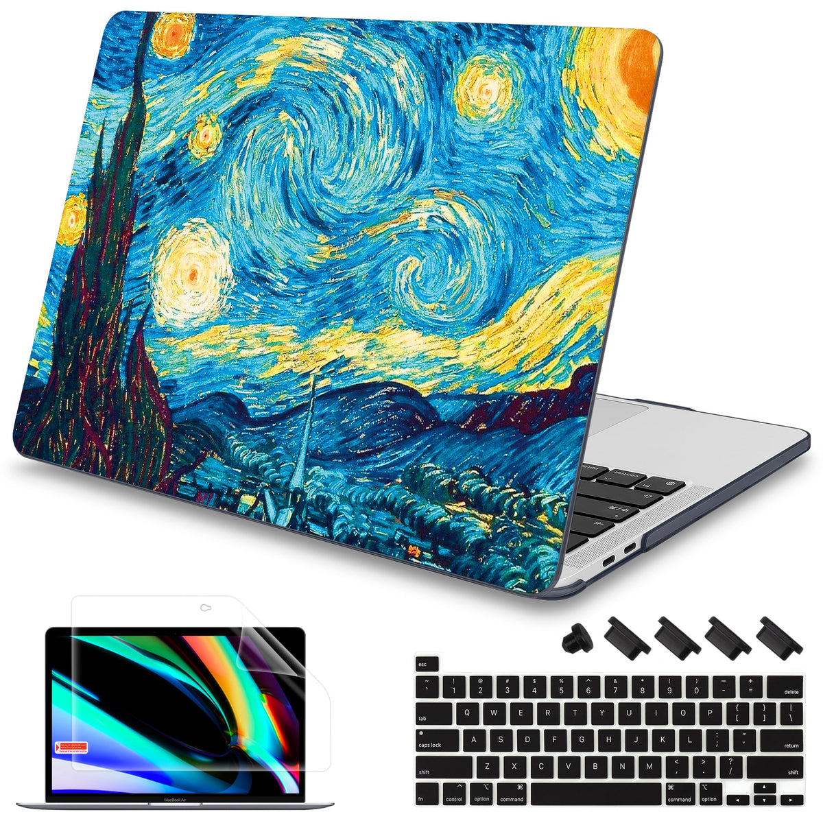 Mektron Designed Case for MacBook Pro 16 Inch A2141 Cover 2019 Release 16" with Liquid Retina Display/Touch ID, Plastic Hard Shell with Keyboard Skin & Screen Protector, Butterfly Flower C077