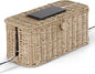 BLUEWEST Large Cable Management Box, Natural Rattan Cable Cord Organizer Boxes for Power Strip – 2 Open Slots Cords Hider Box for TV Wires, Computer, Router, USB Hub and Under Desk Power Strip