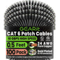 GEARit Cat6 Patch Cables Cat 6 Ethernet Cable 1.5 ft 100-Pack Black