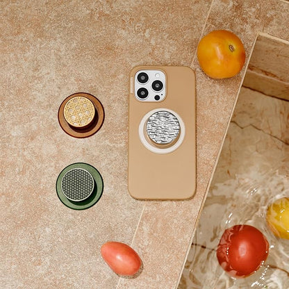 PopSockets Phone Grip for MagSafe with Kickstand, Magnetic Stand, Swappable Top, Secure Hold for iPhone MagSafe Cases, Phone & Tablet Grip - Wood Res-Raising Cane