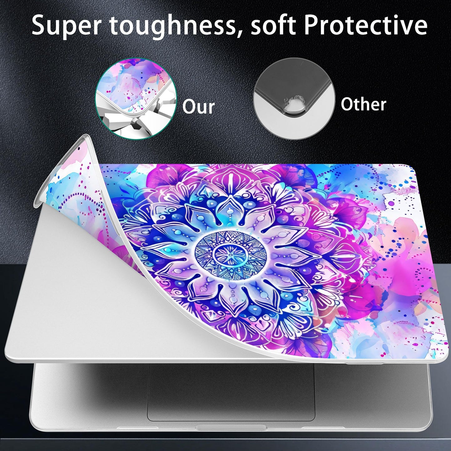 Lepeoac Case for 2026-2021 MacBook Pro 16-inch M5/M4/M3/M2/M1, Mandala