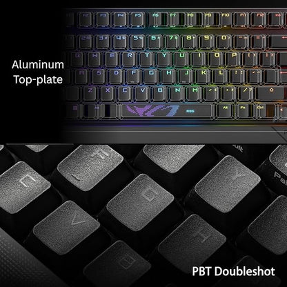 ASUS ROG Strix Scope II 96 Wireless Gaming Keyboard, Tri-Mode Connection, Dampening Foam & Switch-Dampening Pads, Hot-Swappable Pre-lubed ROG NX Storm Switches, PBT Keycaps, RGB-Black