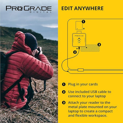 CFexpress Type B and SD UHS-II Dual-Slot Memory Card Reader by ProGrade Digital | USB 3.2 Gen 2 for Professional Filmmakers, Photographers & Content Creators
