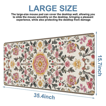 NITAHHHY Elegant Carpet Gaming Mouse Pad 3mm Thick Stitched Edge Waterproof Non-Slip Large Computer Keyboard Mouse Mat,Suitable for Office Entertainment Decorative Desk Pad 35.4 x 15.7 Inches