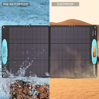 N-Type 16BB 100W Portable Solar Panel for Power Station,ETFE Portable Foldable Solar Charger NextGen 25% High Conversion IP68 Waterproof Solar Panel for Camping Outdoor RV Blackout
