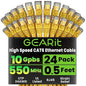 GearIT Cat 6 Ethernet Cable (24-Pack 0.5 Feet) Cat6 Network Patch, 10Gbps, RJ45, Snagless Cord, Gold-Plated Connectors, Internet for PC, TV, Tablet, Router, Printer, Servers, IT Data Center - Yellow