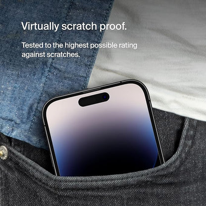 Belkin ScreenForce TemperedGlass Privacy Screen Protector for iPhone 14 Pro - Treated Surface with Anti-Fingerprint Coating and Included Easy Align Tray for Bubble Free Application