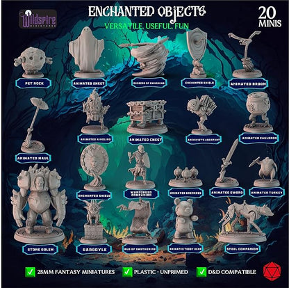 Spellblades & Enchanted Objects for DND Miniatures 28mm-32mm Player-Characters, NPC Bulk D&D Minis Unpainted Dungeons & Dragons Figures Accessories for Fantasy Tabletop RPG DND Pathfinder