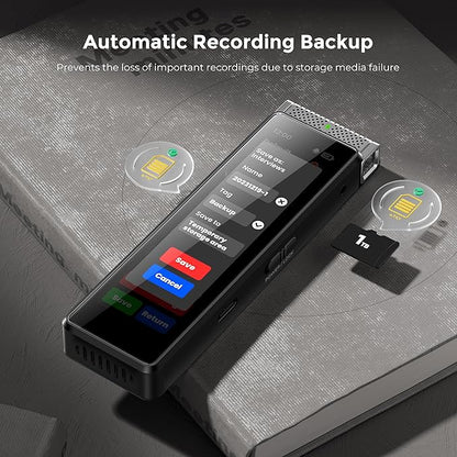 136GB Digital Voice Recorder with Playback, Innioasis R1 Full Touchscreen Voice Recorder with Bluetooth, Voice Activated Sound Audio Recorder Device with Mic (Silver)