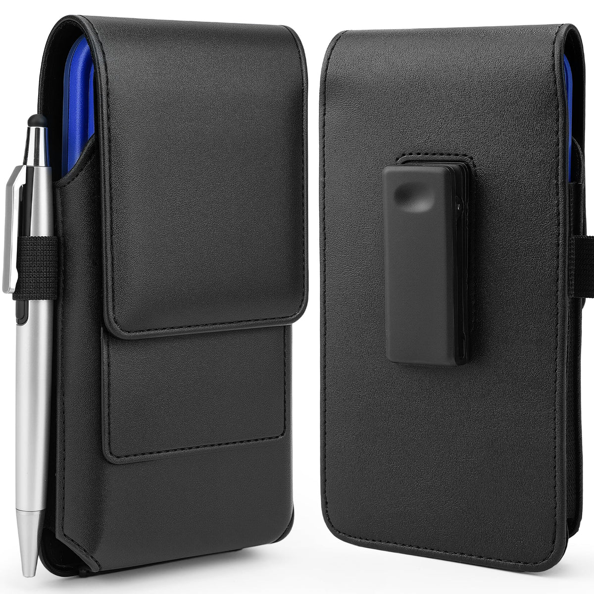 Mopaclle Vertical Nylon Phone Holster with Belt Clip for Galaxy S25/S24/S23/S22 Ultra, Note 20 Ultra, A56, F36 Series – Rugged Cell Phone Belt Holder Fits with Case On, for Men Women Outdoor Work