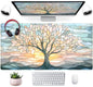 Anime Crow Kawaii Desk Mat Cute Retro Floral Mouse Pad Gaming Desk Pad XXL Large Desk Matt for Desktop Computer Mousepad, Laptop Keyboard Mouse Mat Office Decor Accessories for Women, 31.5x15.75 in
